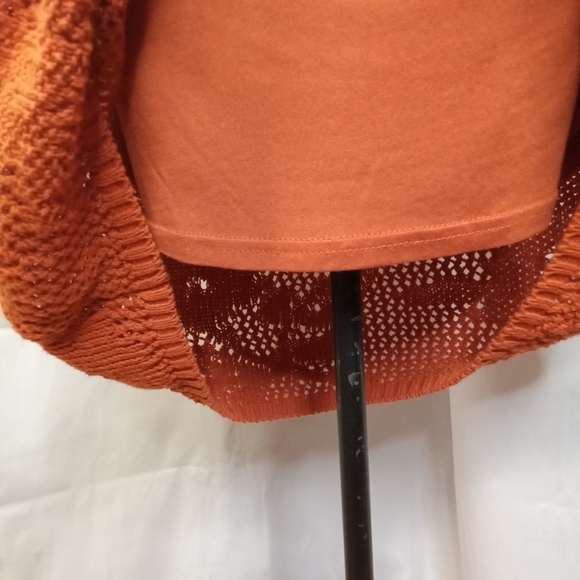 Anthropologie Mauve Sweater Dress Orange Floral - Picture 7 of 11